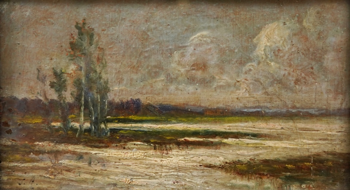 Alajos Gerhardt, Hungarian (1837-1889), River landscape with trees